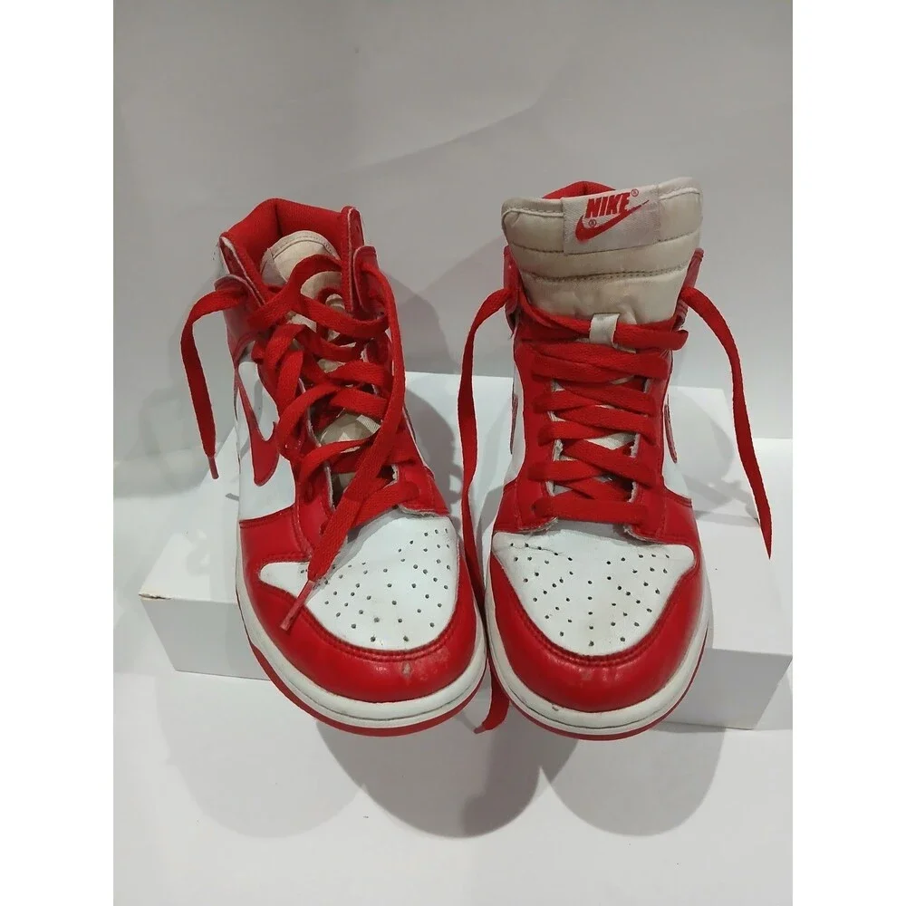 Nike Dunk High Red White Sneakers Women’s Size 6.5Y DB2179-106 High Top Shoes